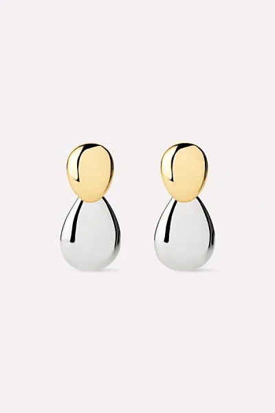 Ana Luisa Pebble Earrings Drop Earrings In Two Tone, Women's At Urban Outfitters In Multi