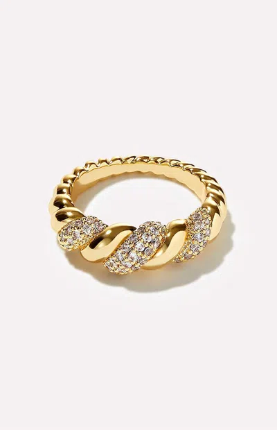 Ana Luisa Rope Pave Ring In Gold
