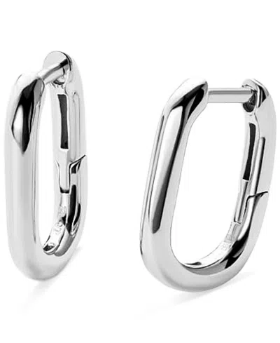 Ana Luisa Rox Mini Sterling Silver Elongated Mini Hoop Earrings In Metallic