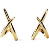 Ana Luisa Sloane Crisscross Stud Earrings In Gold