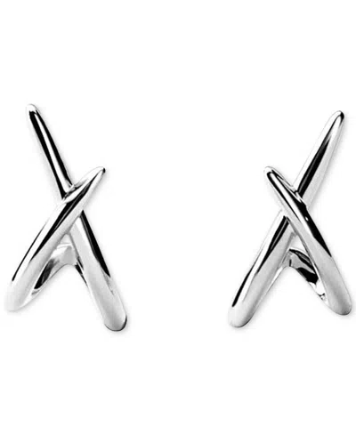 Ana Luisa Sloane Crisscross Stud Earrings In Silver