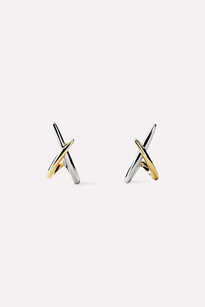 ANA LUISA SLOANE TWO TONE STUD EARRINGS IN TWO/TONE, WOMEN'S AT URBAN OUTFITTERS