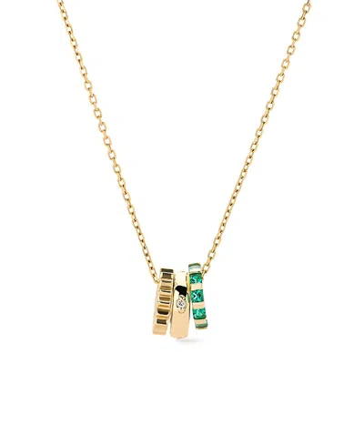 Ana Luisa Solid Emerald Zeno Charm Necklace In Gold