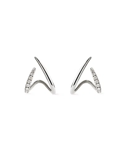 Ana Luisa Solid Gold Lab Grown Diamond Aurora Huggie Studs In Silver