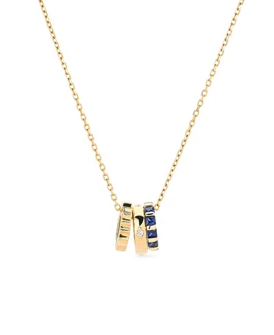 Ana Luisa Solid Sapphire Zeno Charm Necklace In Gold