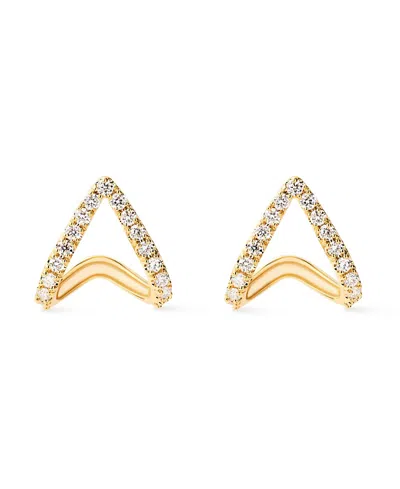 ANA LUISA SOLID YELLOW GOLD - LAB GROWN DIAMOND VELORA HUGGIE STUDS
