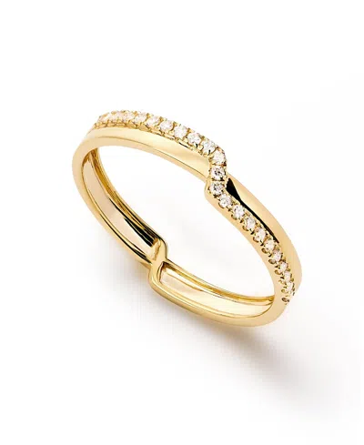 ANA LUISA SOLID YELLOW GOLD - TRIPLE LAB GROWN DIAMOND ELEVATE RING