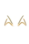 Ana Luisa Solid Gold Lab Grown Diamond Aurora Huggie Studs
