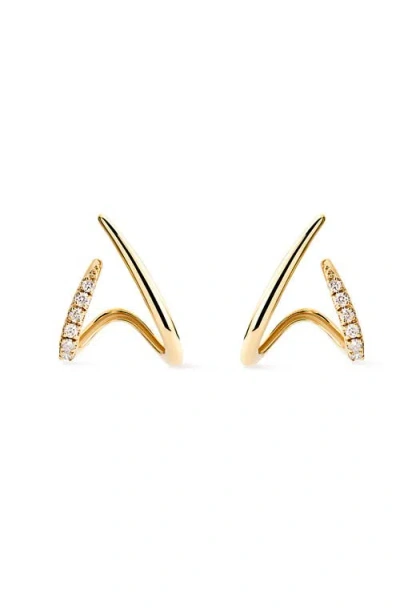 Ana Luisa Solid Gold Lab Grown Diamond Aurora Huggie Studs