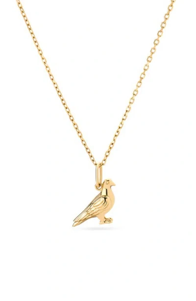 Ana Luisa Solid Gold Pigeon Charm Necklace