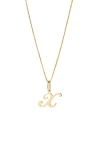 Ana Luisa Solid Yellow Gold Script Letter Necklace In Gold
