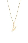 Ana Luisa Solid Yellow Gold Script Letter Necklace In Gold