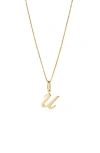 Ana Luisa Solid Yellow Gold Script Letter Necklace In Gold