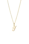 Ana Luisa Solid Yellow Gold Script Letter Necklace In Gold
