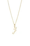 Ana Luisa Solid Yellow Gold Script Letter Necklace In Gold