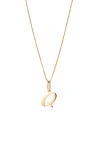 Ana Luisa Solid Yellow Gold Script Letter Necklace In Gold