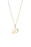 Ana Luisa Solid Yellow Gold Script Letter Necklace In Gold