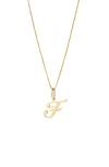 Ana Luisa Solid Yellow Gold Script Letter Necklace In Gold
