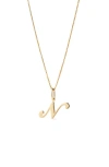 Ana Luisa Solid Yellow Gold Script Letter Necklace In Gold