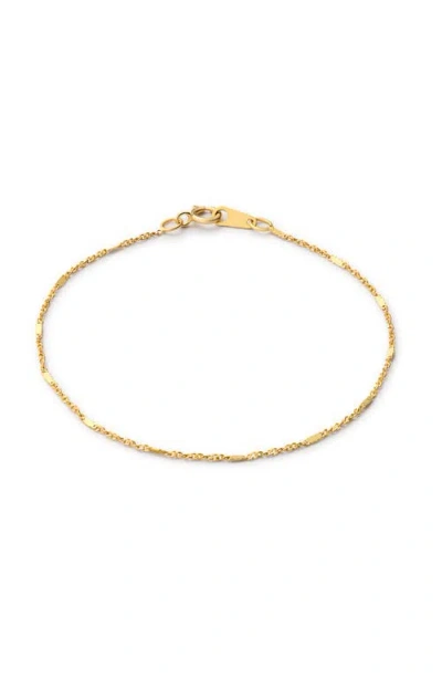 Ana Luisa Solid Yellow Gold Singapore Chain Bracelet In Burgundy