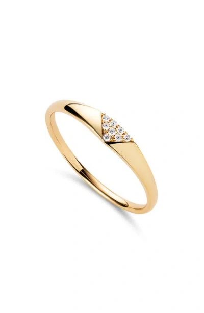 Ana Luisa Solid Yellow Gold Lab-grown Diamond Trillion Signet Ring