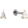 Ana Luisa Solid Yellow Gold Lab-grown Diamond Pear Flatback Studs In Gray
