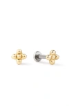 Ana Luisa Solid Yellow Gold Liora Flatback Studs In Gold