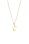 Ana Luisa Solid Yellow Gold Script Letter Necklace In Gold
