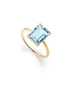 Ana Luisa Solid Yellow Gold Blue Topaz Spritz Ring In Gold
