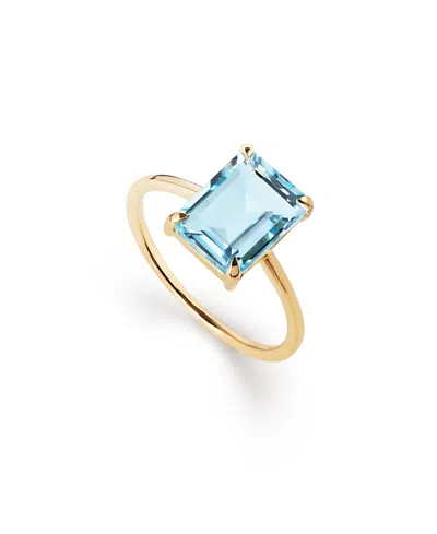 Ana Luisa Solid Yellow Gold Blue Topaz Spritz Ring