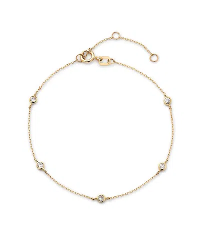 Ana Luisa Solid Yellow Gold Diamond Station Bracelet