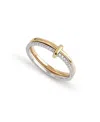 Ana Luisa Solid Yellow Gold Duo Diamond Link Ring In Multi