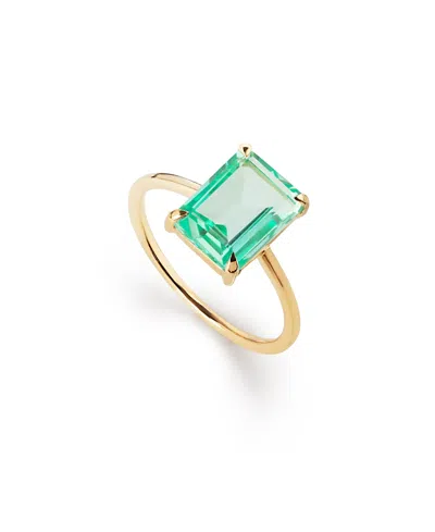 Ana Luisa Solid Yellow Gold Green Sapphire Spritz Ring In Multi