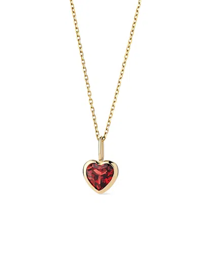 Ana Luisa Solid Yellow Gold Heirloom Heart Necklace In Red