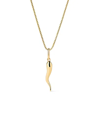 Ana Luisa Solid Yellow Gold Italian Horn Charm Necklace