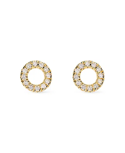 Ana Luisa Solid Yellow Gold Lab Grown Diamond Circle Studs In Brown