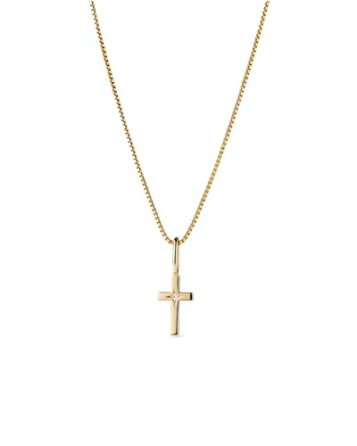 Ana Luisa Solid Yellow Gold Lab Grown Diamond Cross Necklace