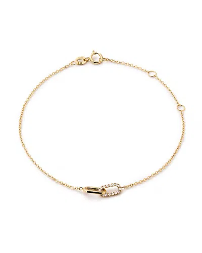 Ana Luisa Solid Yellow Gold Lab Grown Diamond Link Bracelet