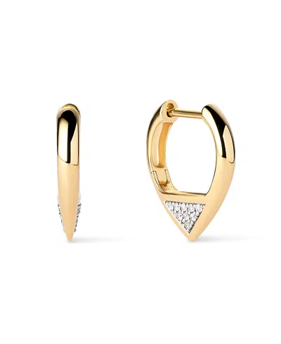 Ana Luisa Solid Yellow Gold Lab-grown Diamond Trillion Hoops In Neutral
