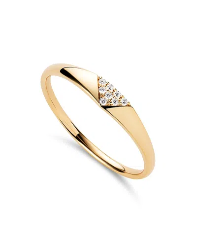 Ana Luisa Solid Yellow Gold Lab-grown Diamond Trillion Signet Ring