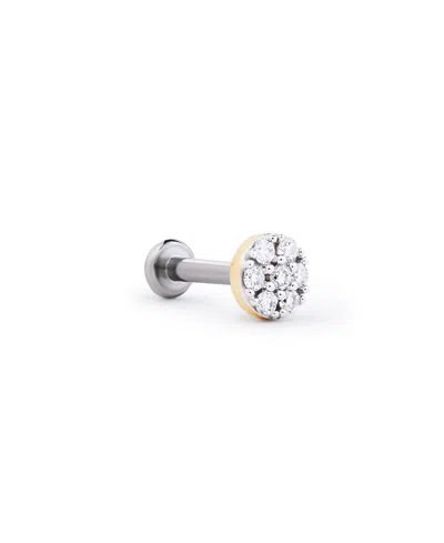 Ana Luisa Solid Yellow Gold Lab-grown Diamond Circle Flatback Single Stud In Metallic