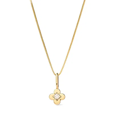 Ana Luisa Solid Yellow Gold Lab-grown Diamond Flower Charm Necklace