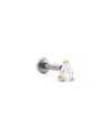 Ana Luisa Solid Yellow Gold Lab-grown Diamond Pear Flatback Single Stud In Multi