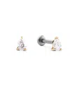Ana Luisa Solid Yellow Gold Lab-grown Diamond Pear Flatback Studs In Multi
