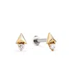 Ana Luisa Solid Yellow Gold Lab-grown Diamond Pyramid Flatback Studs In Multi