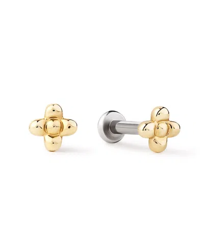 Ana Luisa Solid Yellow Gold Liora Flatback Studs In Multi