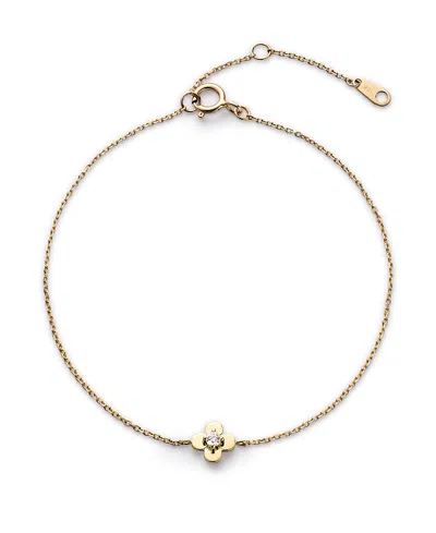 Ana Luisa Solid Yellow Gold Mini Flower Bracelet In Burgundy