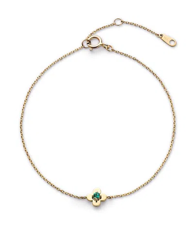 Ana Luisa Solid Yellow Gold Mini Flower Bracelet In Metallic