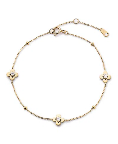 Ana Luisa Solid Yellow Gold Mini Flower Station Bracelet