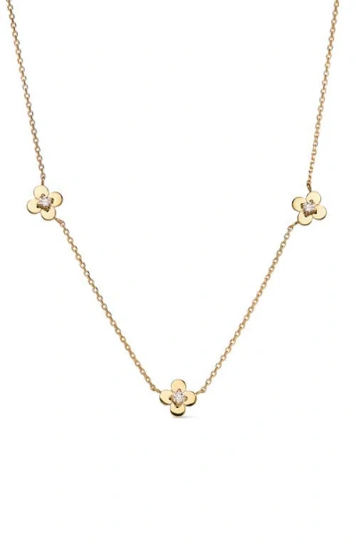 Ana Luisa Solid Yellow Gold Mini Flower Station Necklace